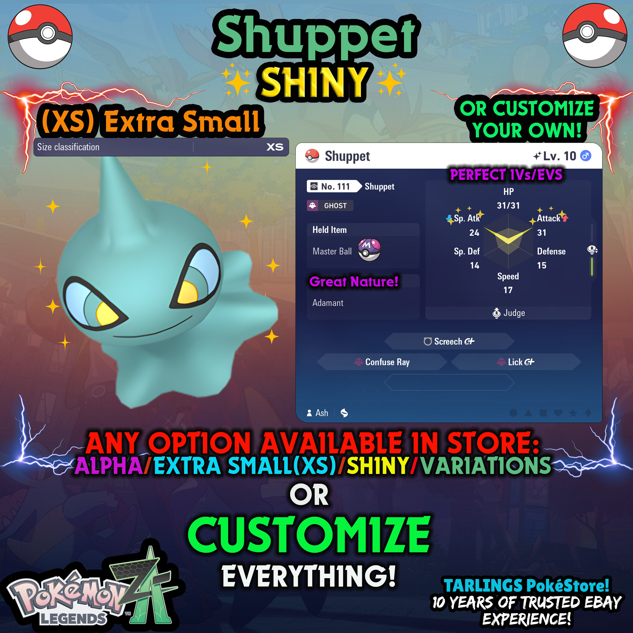 Pokemon Legends ZA π (XS) EXTRA SMALL - LOW LEVELS - SHINY β¨ IVs/Evs/CUSTOMS β¨ - Picture 65 of 146