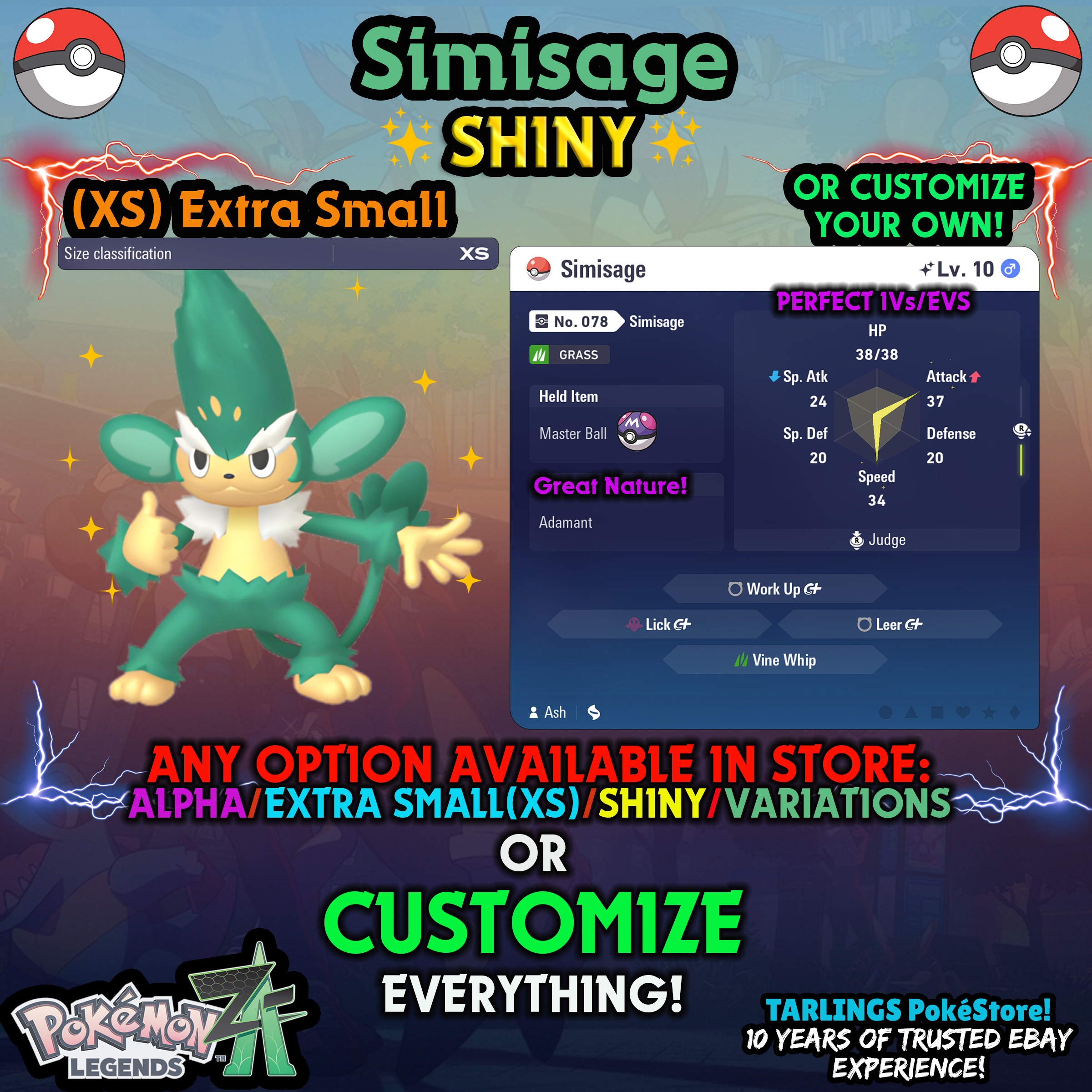 Pokemon Legends ZA π (XS) EXTRA SMALL - LOW LEVELS - SHINY β¨ IVs/Evs/CUSTOMS β¨ - Picture 40 of 146
