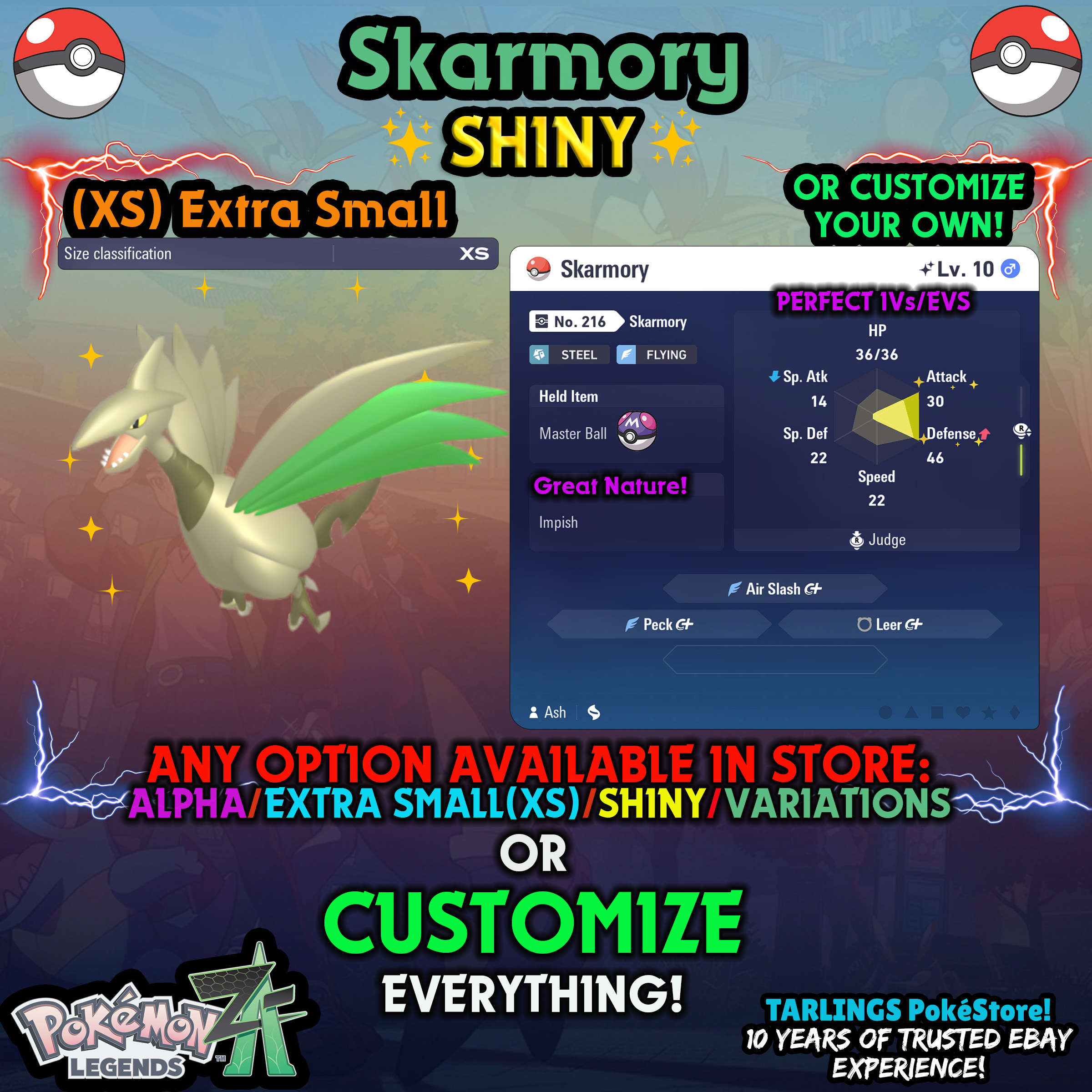 Pokemon Legends ZA π (XS) EXTRA SMALL - LOW LEVELS - SHINY β¨ IVs/Evs/CUSTOMS β¨ - Picture 141 of 146