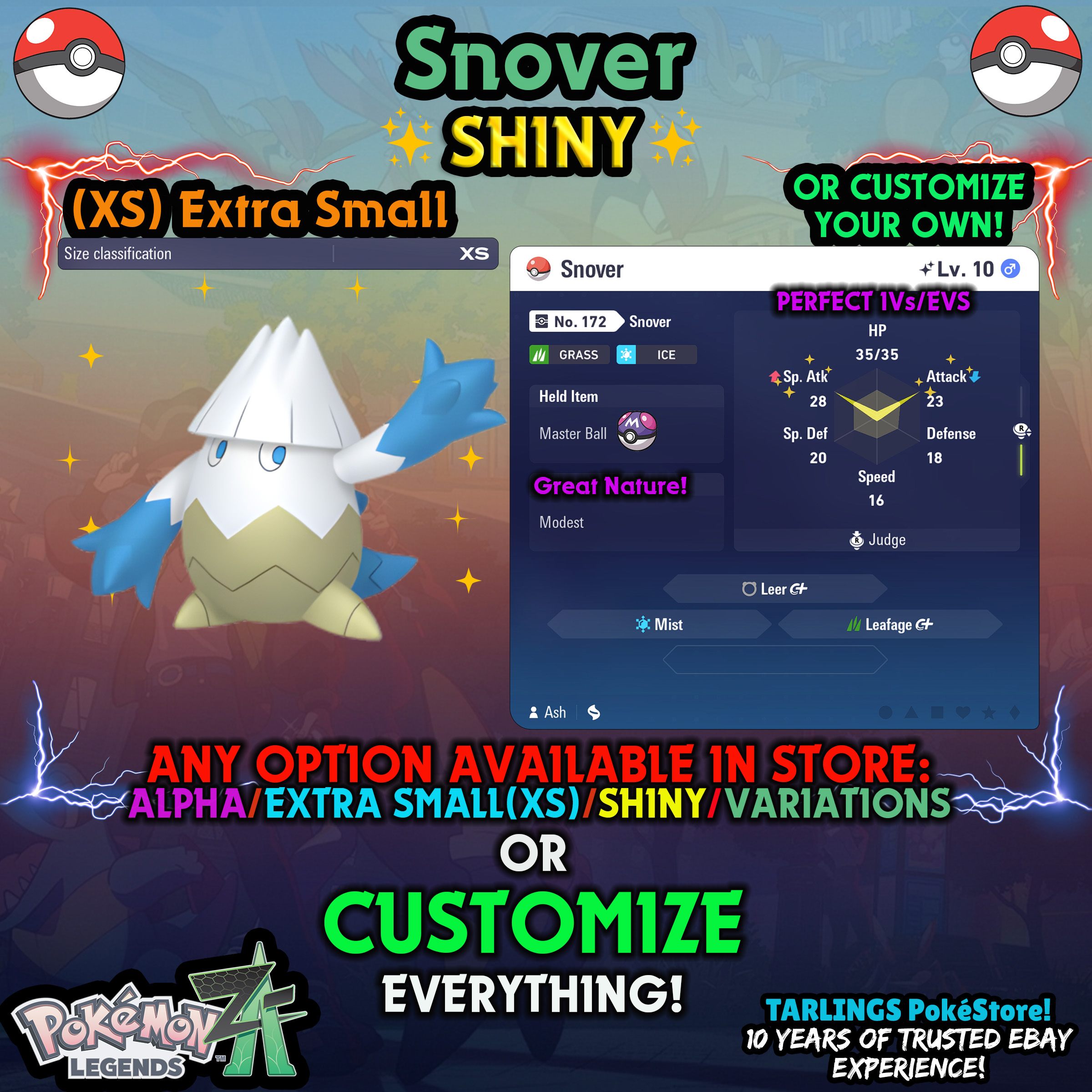 Pokemon Legends ZA π (XS) EXTRA SMALL - LOW LEVELS - SHINY β¨ IVs/Evs/CUSTOMS β¨ - Picture 113 of 146