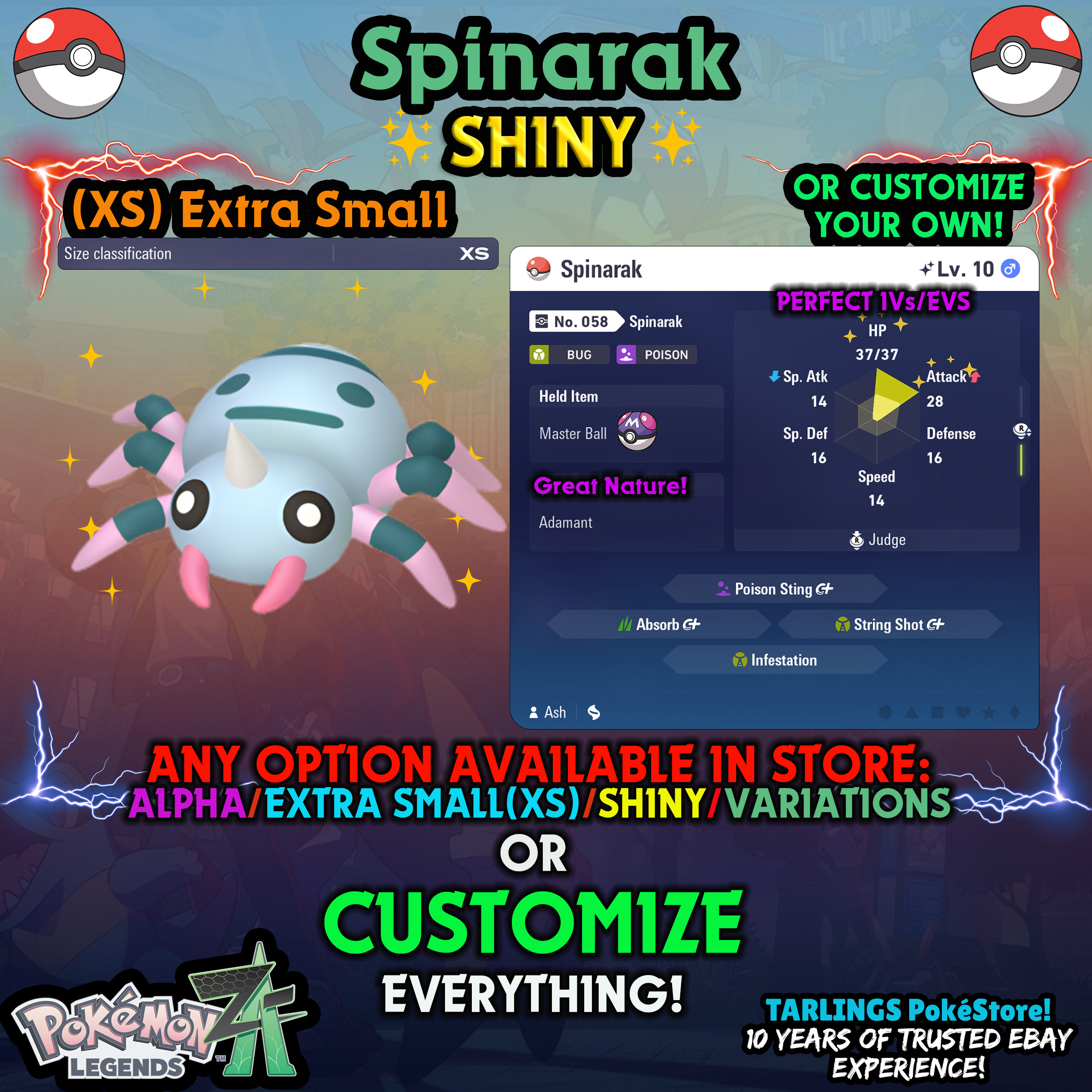 Pokemon Legends ZA π (XS) EXTRA SMALL - LOW LEVELS - SHINY β¨ IVs/Evs/CUSTOMS β¨ - Picture 32 of 146