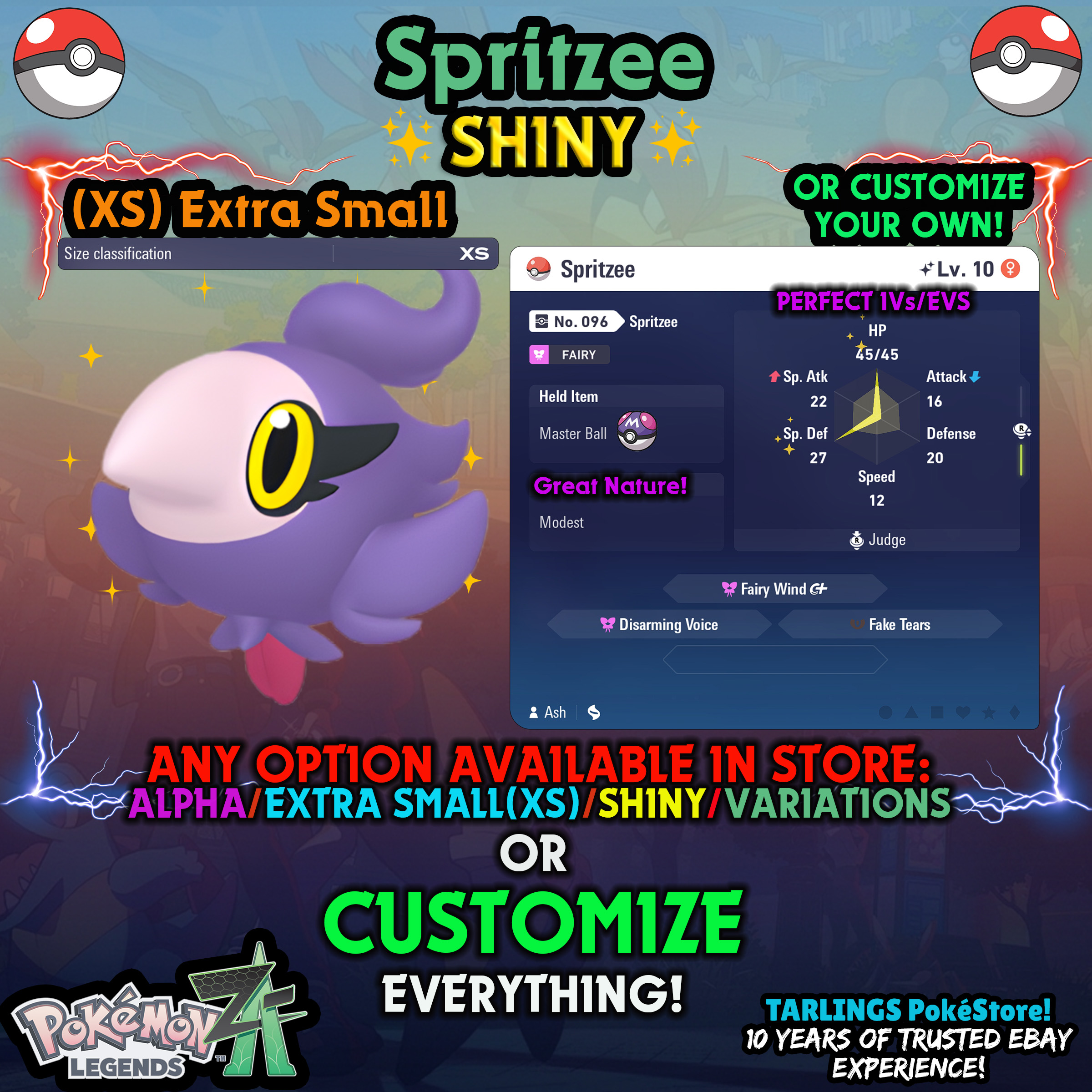 Pokemon Legends ZA π (XS) EXTRA SMALL - LOW LEVELS - SHINY β¨ IVs/Evs/CUSTOMS β¨ - Picture 51 of 146