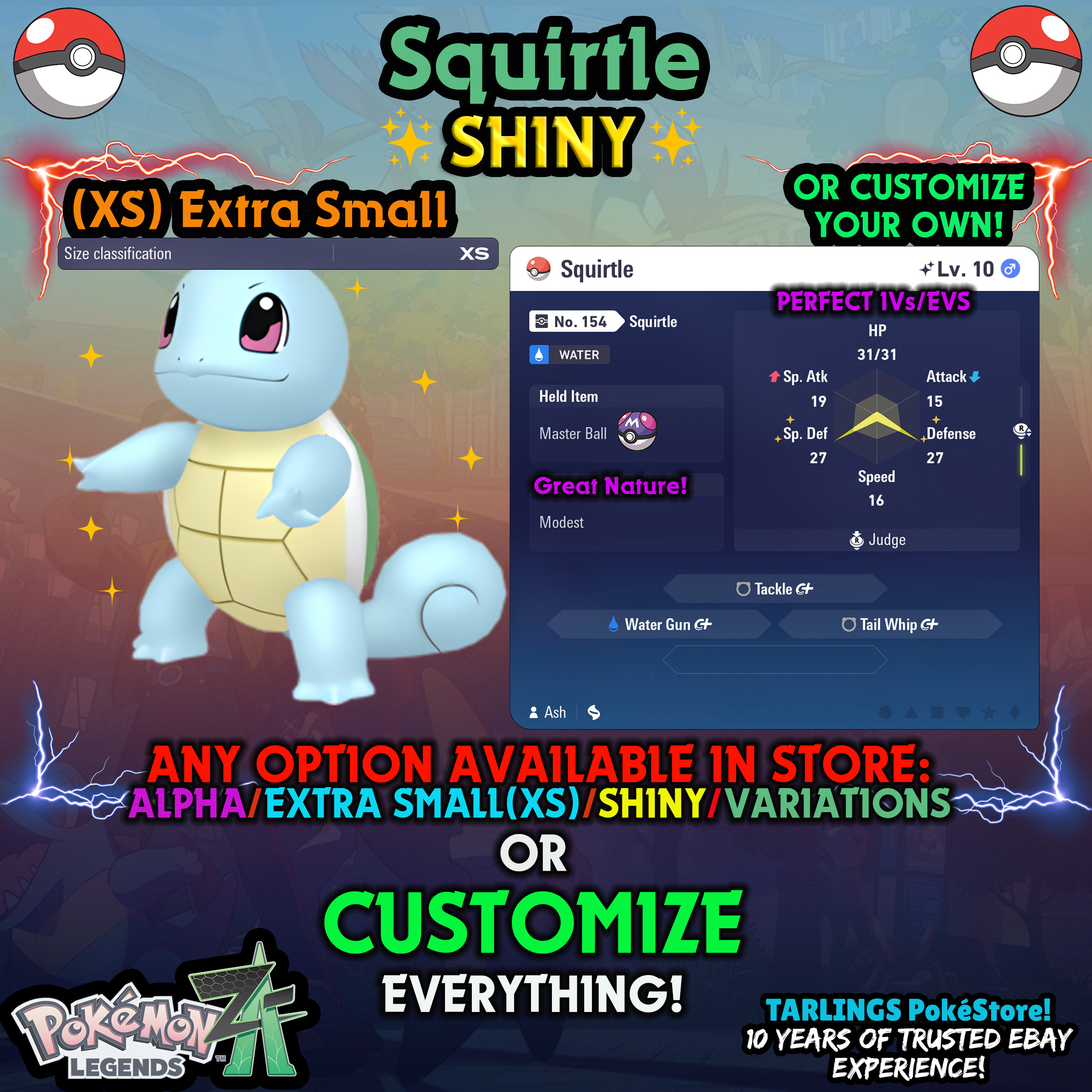 Pokemon Legends ZA π (XS) EXTRA SMALL - LOW LEVELS - SHINY β¨ IVs/Evs/CUSTOMS β¨ - Picture 92 of 146