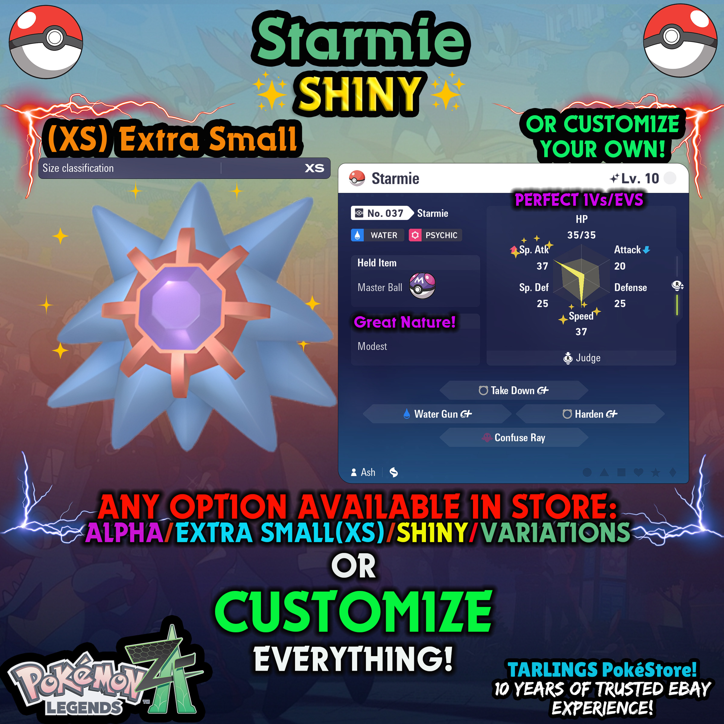 Pokemon Legends ZA π (XS) EXTRA SMALL - LOW LEVELS - SHINY β¨ IVs/Evs/CUSTOMS β¨ - Picture 19 of 146