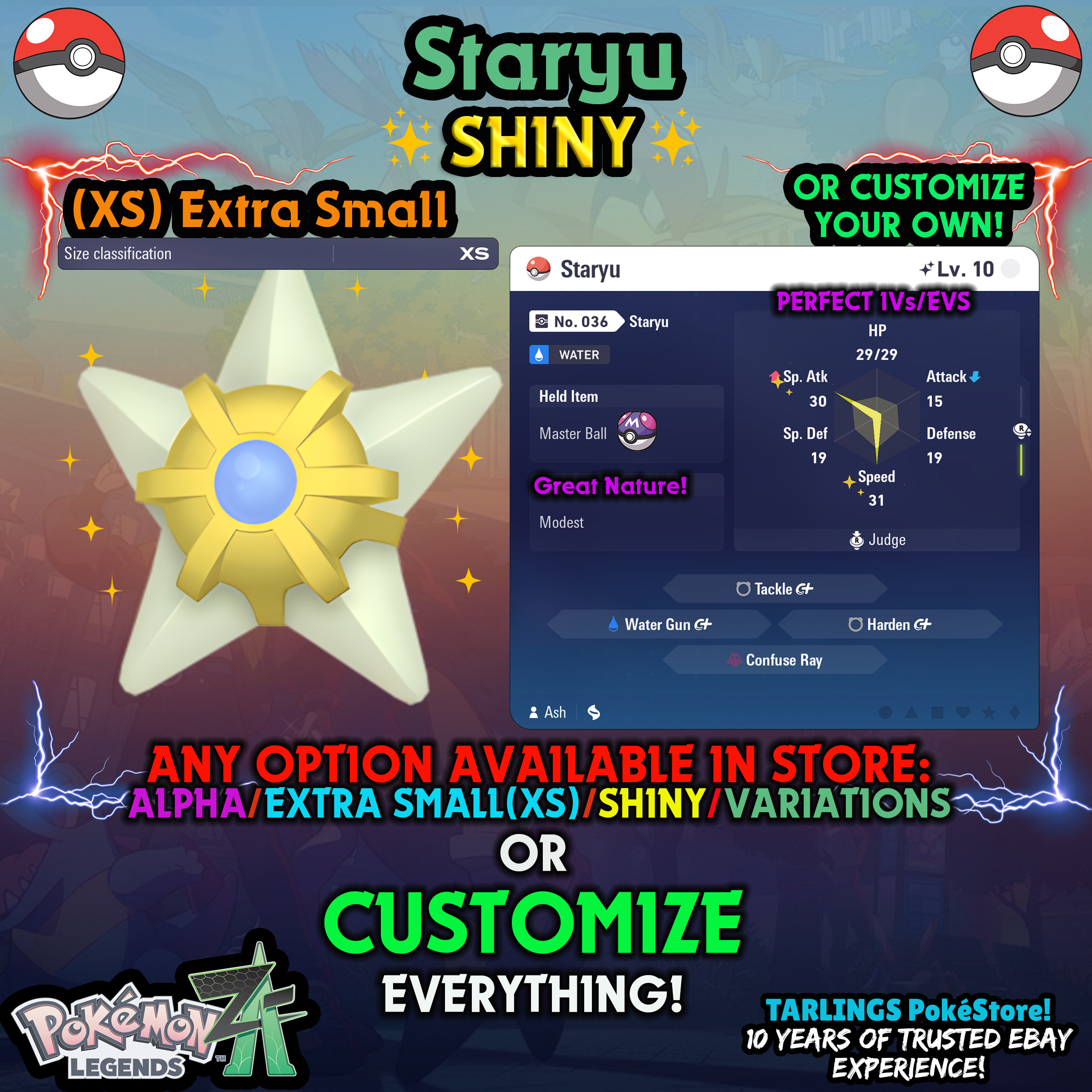 Pokemon Legends ZA π (XS) EXTRA SMALL - LOW LEVELS - SHINY β¨ IVs/Evs/CUSTOMS β¨ - Picture 18 of 146