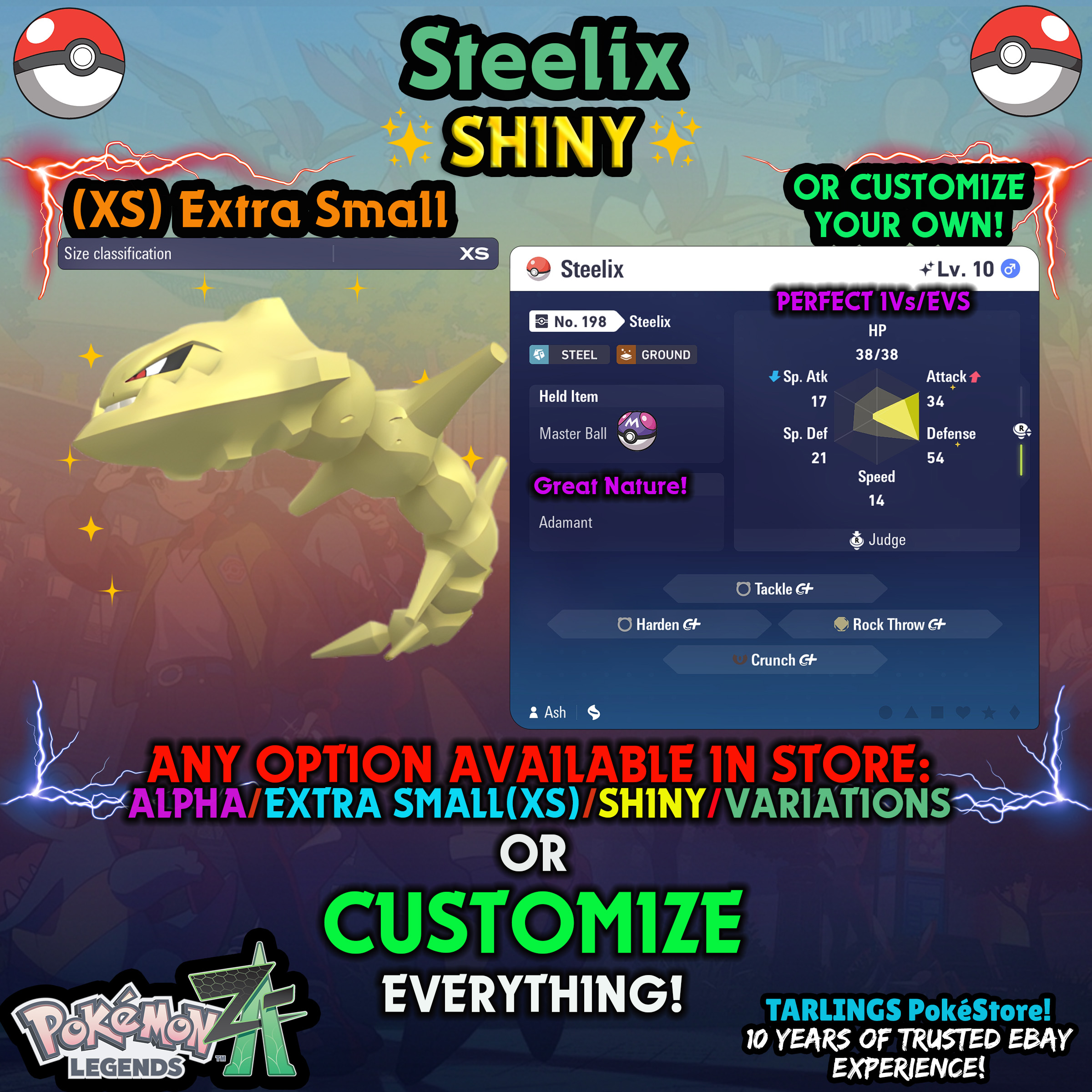 Pokemon Legends ZA π (XS) EXTRA SMALL - LOW LEVELS - SHINY β¨ IVs/Evs/CUSTOMS β¨ - Picture 131 of 146