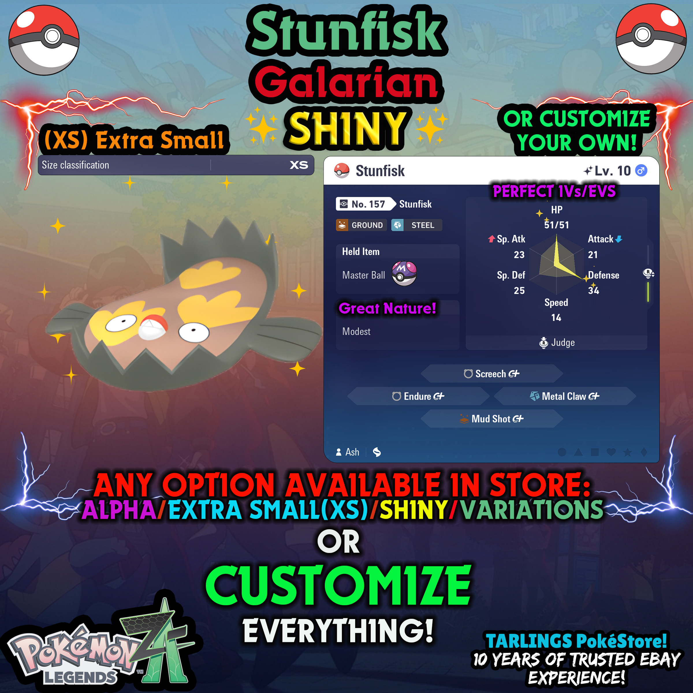 Pokemon Legends ZA π (XS) EXTRA SMALL - LOW LEVELS - SHINY β¨ IVs/Evs/CUSTOMS β¨ - Picture 94 of 146