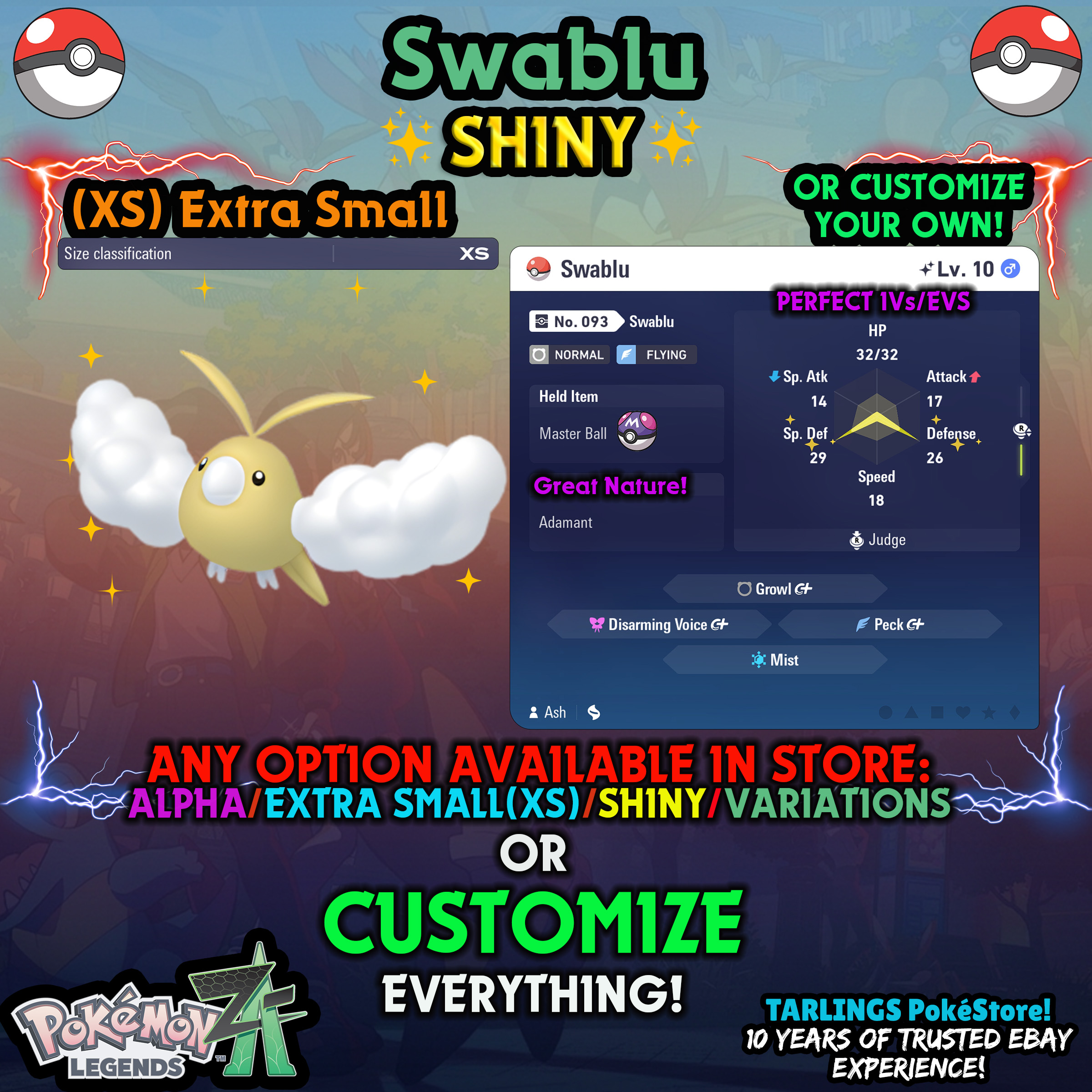 Pokemon Legends ZA π (XS) EXTRA SMALL - LOW LEVELS - SHINY β¨ IVs/Evs/CUSTOMS β¨ - Picture 49 of 146