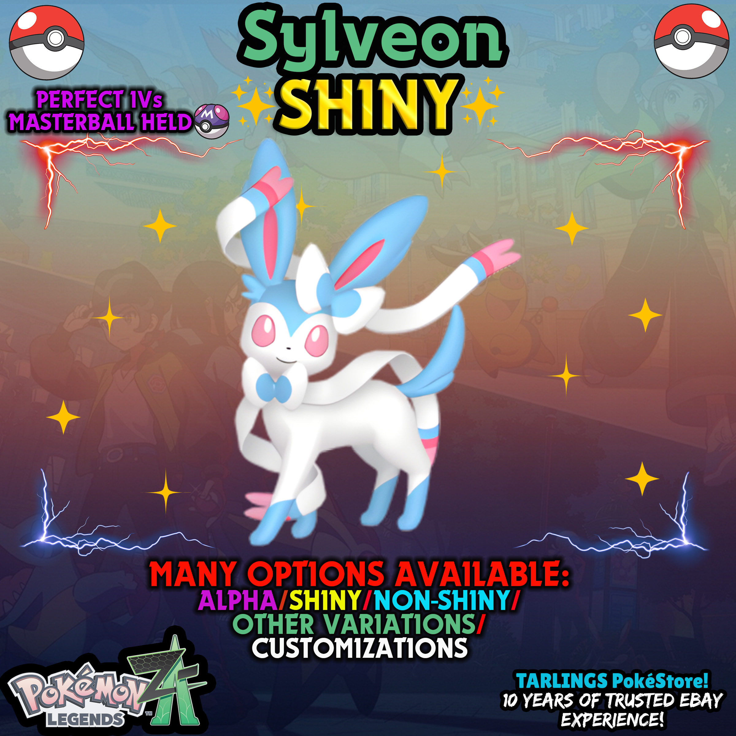 Pokemon Legends ZA π Sylveon - SHINY/NON-SHINY/ALPHAS β¨ IVs/CUSTOMS β¨ - Picture 3 of 14