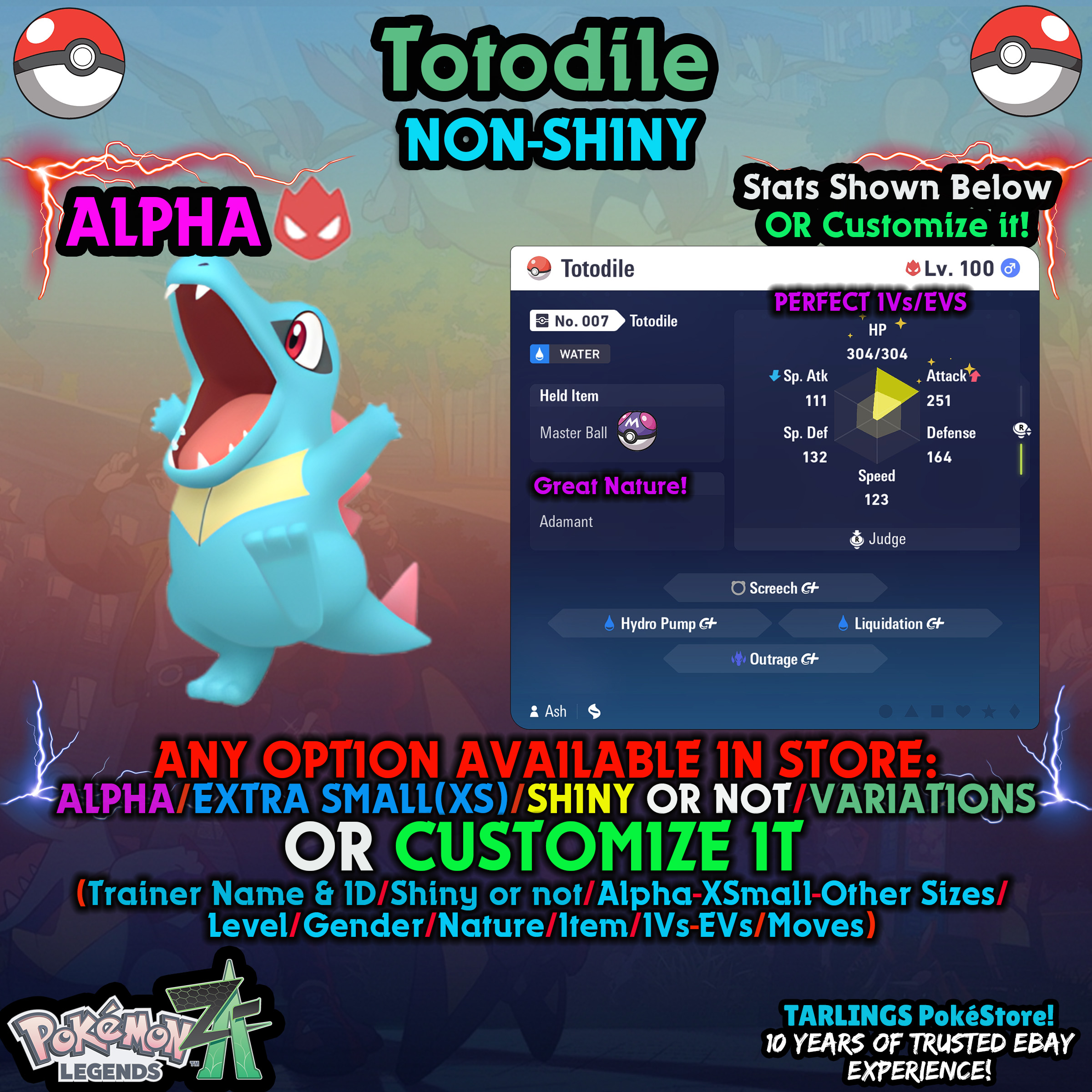 Pokemon Legends ZA π Totodile - SHINY/NON/ALPHAS/XS/BUNDLES β¨ OR CUSTOM β¨ - Picture 11 of 20