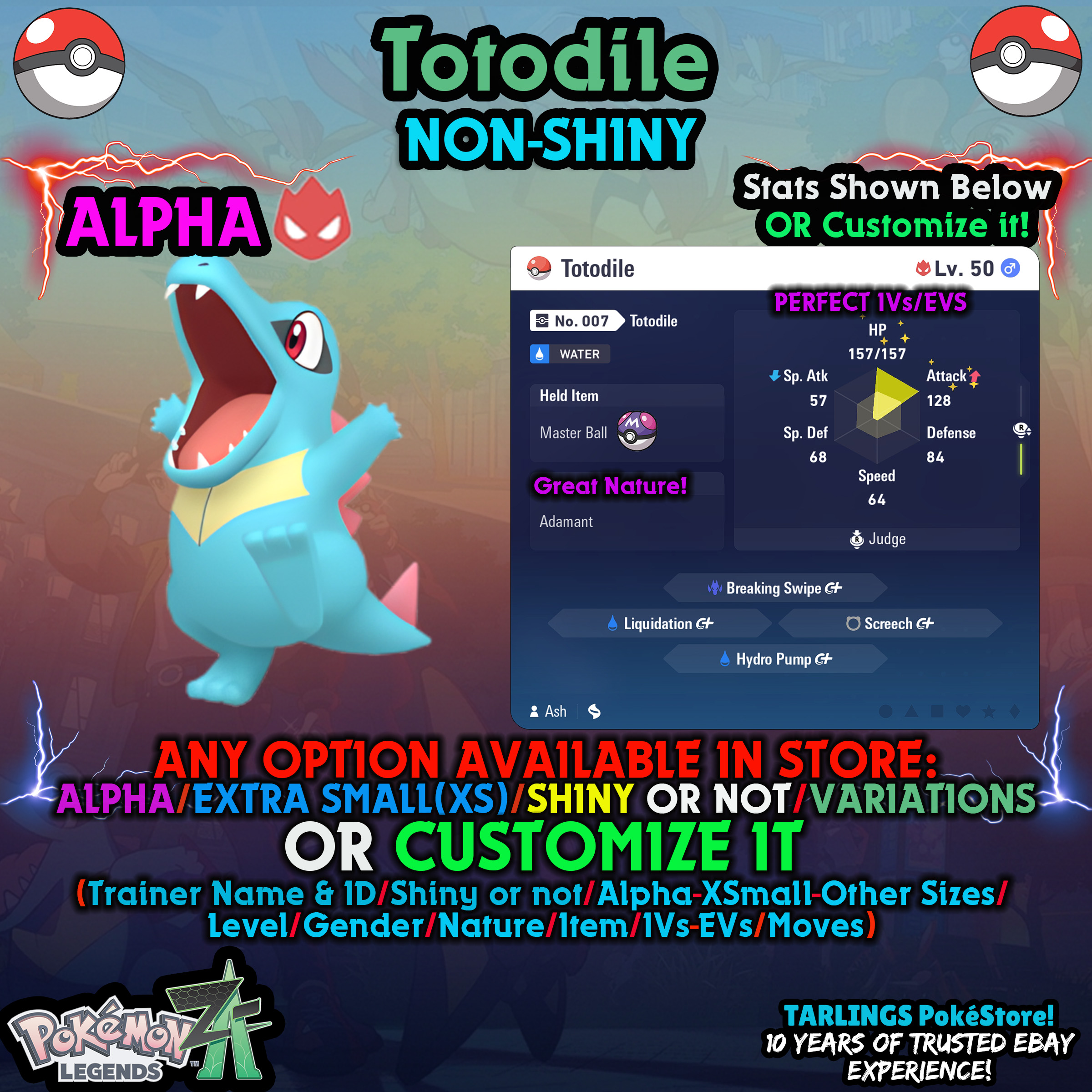 Pokemon Legends ZA π Totodile - SHINY/NON/ALPHAS/XS/BUNDLES β¨ OR CUSTOM β¨ - Picture 10 of 20