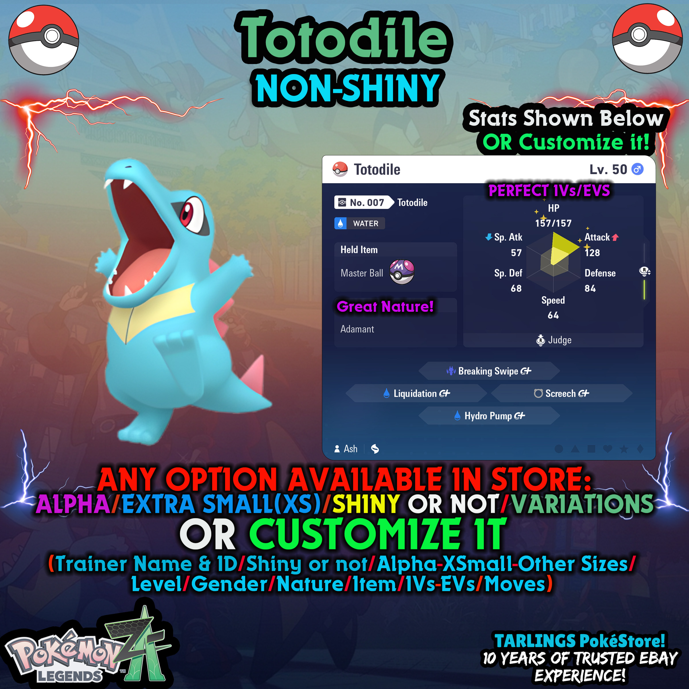 Pokemon Legends ZA π Totodile - SHINY/NON/ALPHAS/XS/BUNDLES β¨ OR CUSTOM β¨ - Picture 4 of 20