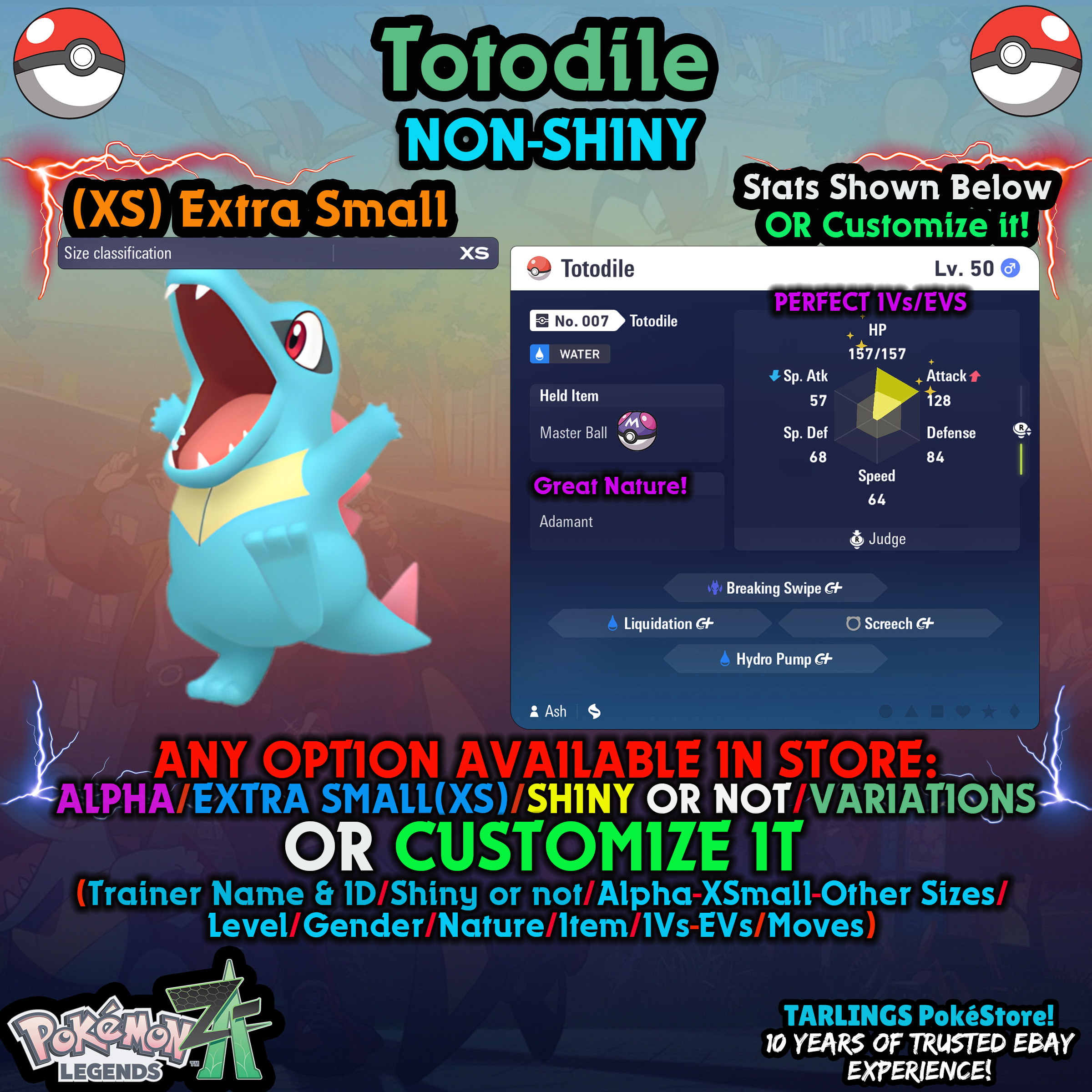 Pokemon Legends ZA π Totodile - SHINY/NON/ALPHAS/XS/BUNDLES β¨ OR CUSTOM β¨ - Picture 16 of 20