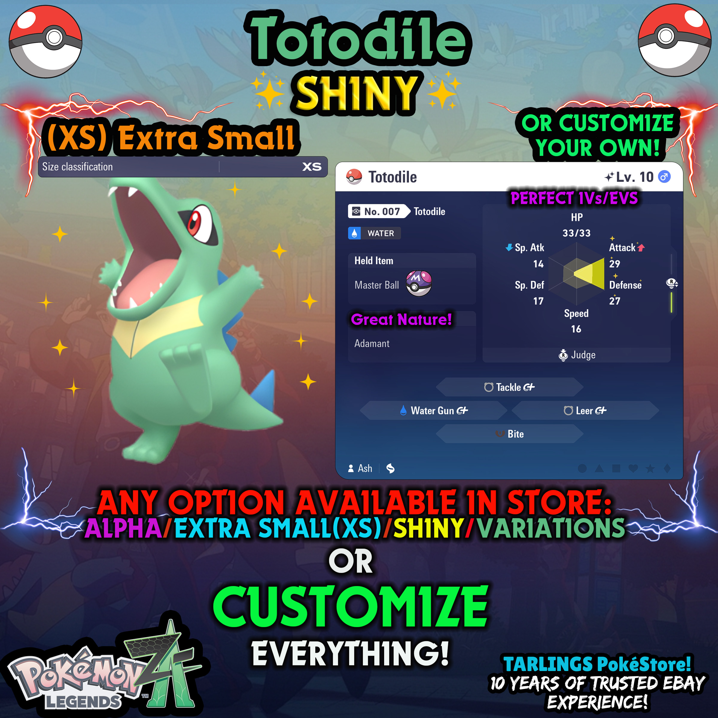 Pokemon Legends ZA π (XS) EXTRA SMALL - LOW LEVELS - SHINY β¨ IVs/Evs/CUSTOMS β¨ - Picture 5 of 146