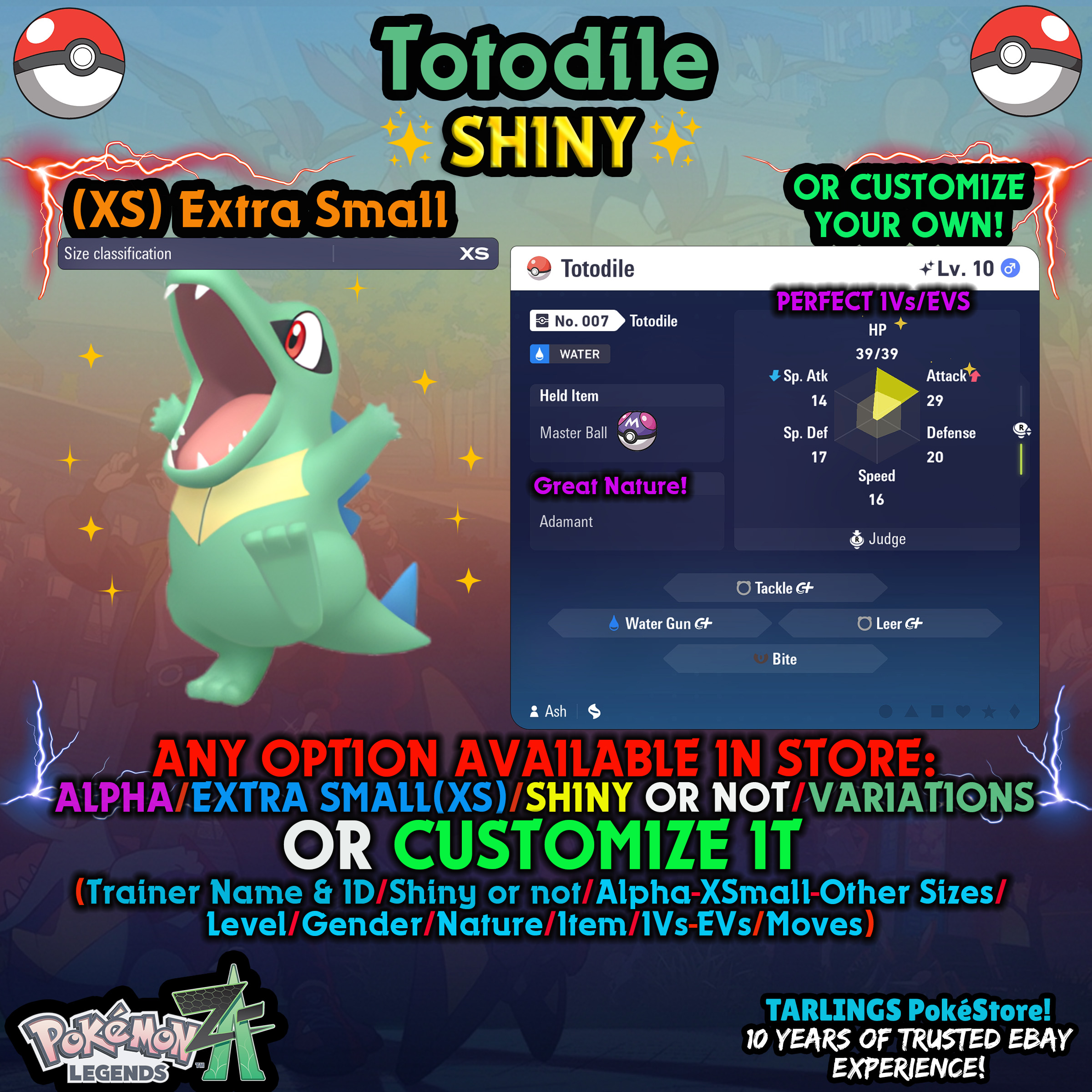 Pokemon Legends ZA π Totodile - SHINY/NON/ALPHAS/XS/BUNDLES β¨ OR CUSTOM β¨ - Picture 18 of 20