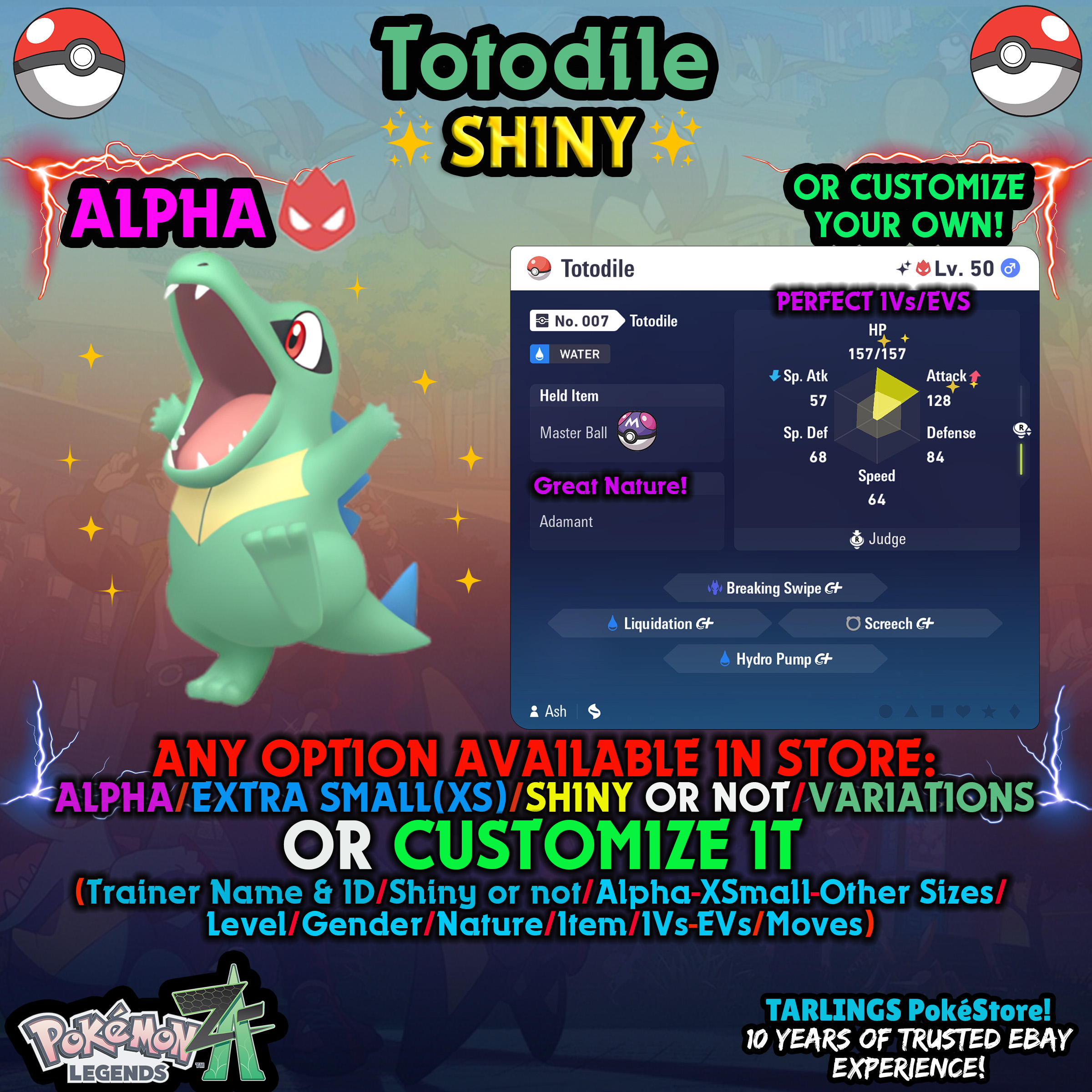 Pokemon Legends ZA π Totodile - SHINY/NON/ALPHAS/XS/BUNDLES β¨ OR CUSTOM β¨ - Picture 13 of 20