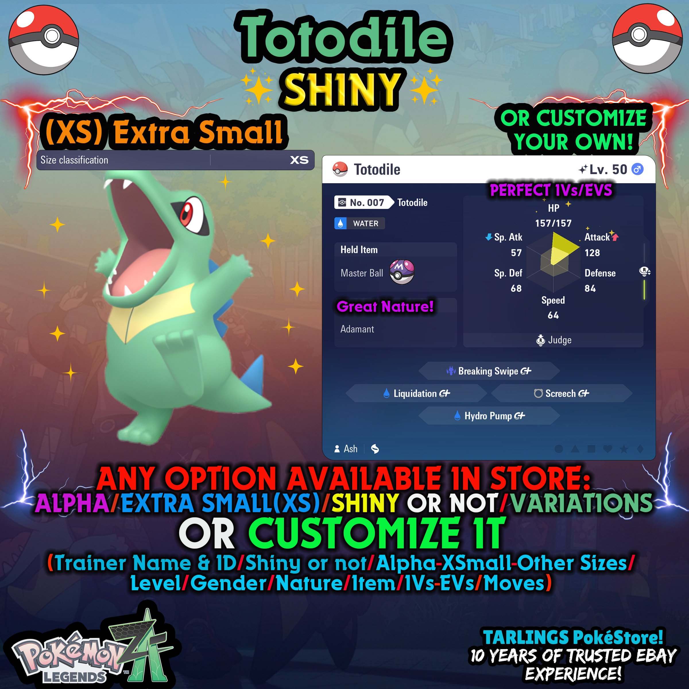 Pokemon Legends ZA π Totodile - SHINY/NON/ALPHAS/XS/BUNDLES β¨ OR CUSTOM β¨ - Picture 19 of 20