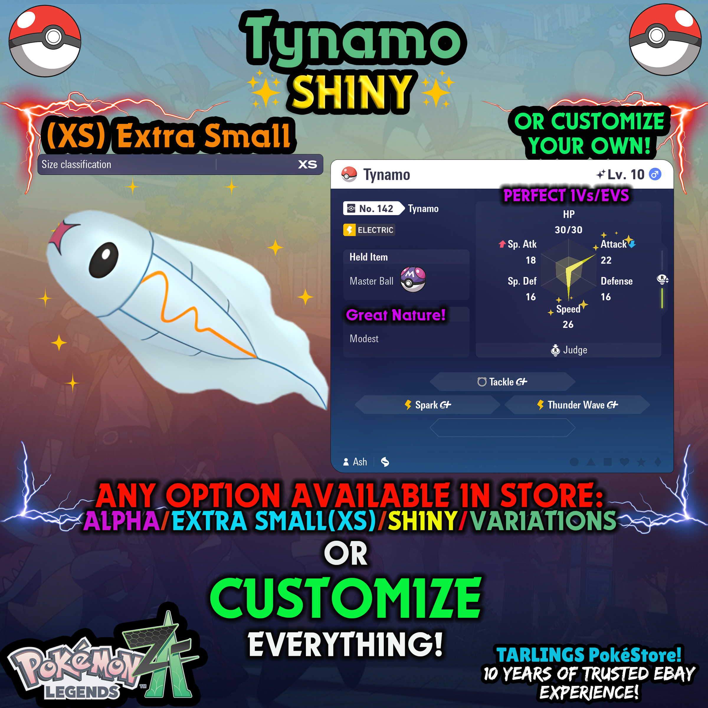 Pokemon Legends ZA π (XS) EXTRA SMALL - LOW LEVELS - SHINY β¨ IVs/Evs/CUSTOMS β¨ - Picture 86 of 146