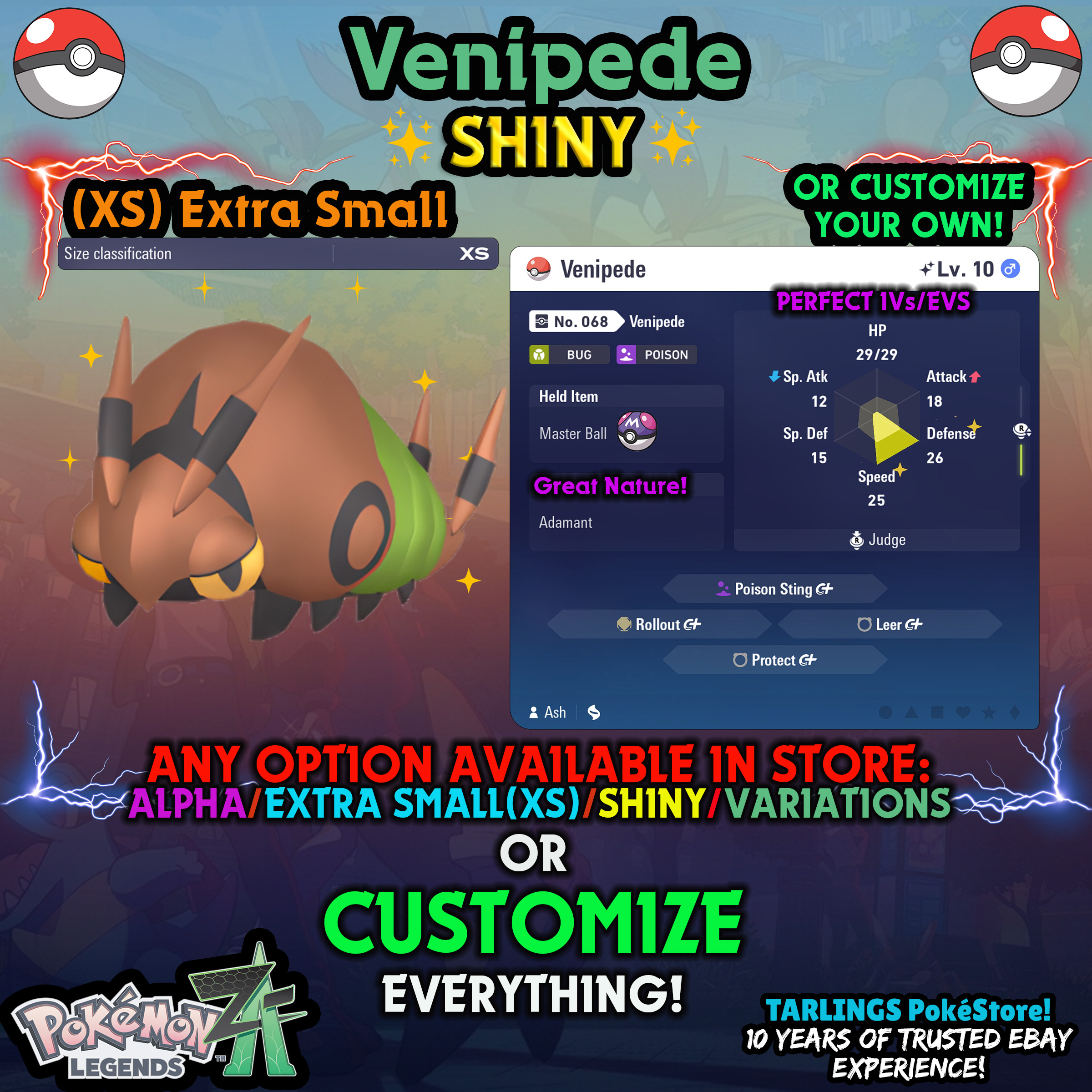 Pokemon Legends ZA π (XS) EXTRA SMALL - LOW LEVELS - SHINY β¨ IVs/Evs/CUSTOMS β¨ - Picture 36 of 146
